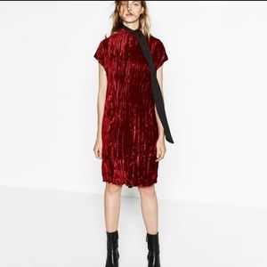 Zara Red Velvet Dress